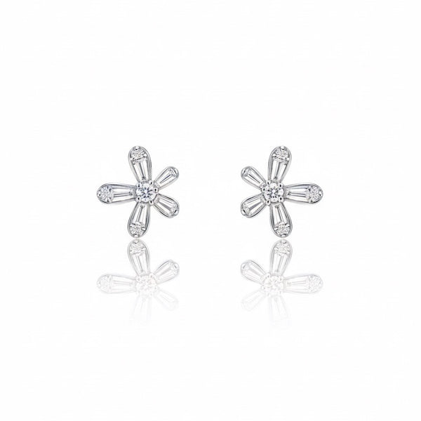 Silver Petal Earrings
